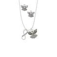thumbnail image 2 of Delight Jewelry Godmother Infinity Sign Silver tone Guardian Angel Charm Necklace and Stud Earrings, 2 of 4
