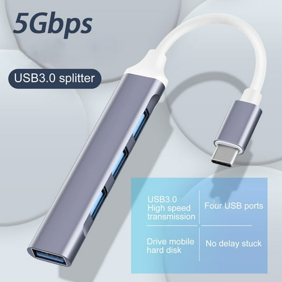 Adaptateur Répartiteur de Concentrateur Type-C/USB à 4 Ports OTG Accessoires Informatiques pour Souris Clavier U Disk