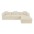 thumbnail image 5 of 108'' Modular Sectional Sofa, L-Shape Chaise Boneless Cloud Couch, Sponge Compression Fold-Out Sofa Bed with Removable Backrest, No Assembly,Beige, 5 of 11