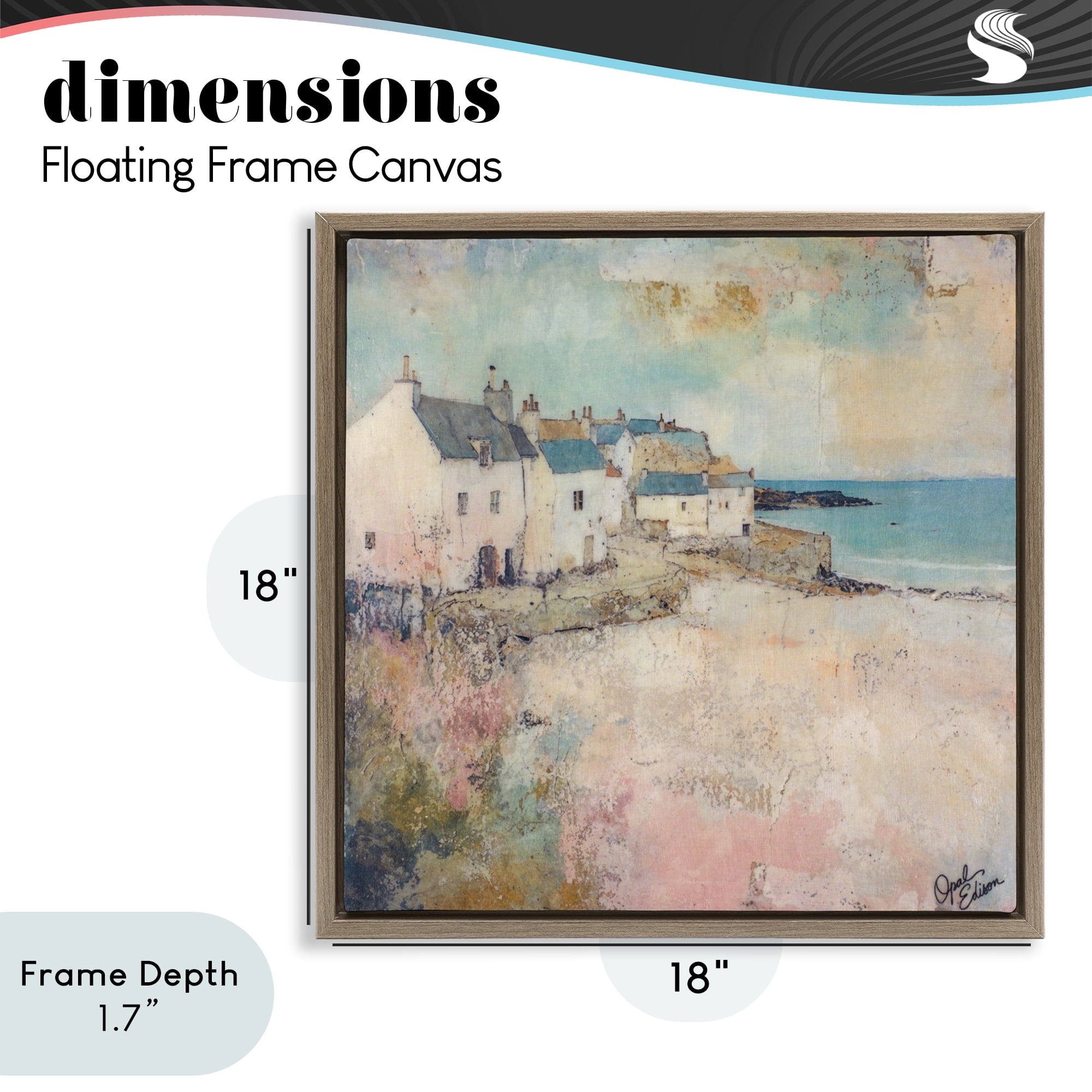 Stupell Industries Town Corner Architecture Brown Framed Floater Canvas Wall Art, design by Opal Edison