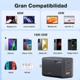 thumbnail image 2 of Cargador para pared 1Hora 65W PD, 3 puertos + cable Tipo-C, 2 of 5