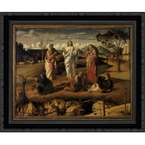 Transfiguration of Christ 24x20 Black Ornate Wood Framed Canvas Art by Bellini, Giovanni