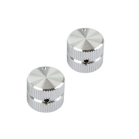 

HIABIO 2Pcs Guitar Dome Tone Knobs Metal Silver Volume Control Switch Cap Screw Type for Electric Guitar Bass Parts Accessories