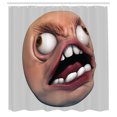 thumbnail image 3 of Ambesonne Humor Shower Curtain, Angry Rage Meme Guy Fun, 69"Wx84"L, Coral and Pearl, 3 of 5