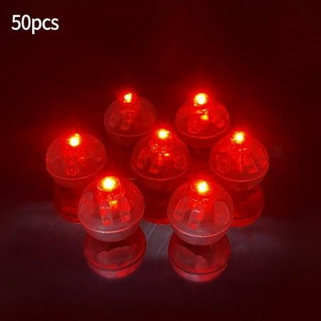 

ALSLIAO 50Pcs Individual LED Balloon Lights Tiny Wireless Battery Craft Glow Party DIY Red