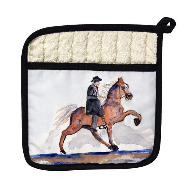 Betsy Drake PT261 Support de Pot Cheval Marchant Marron
