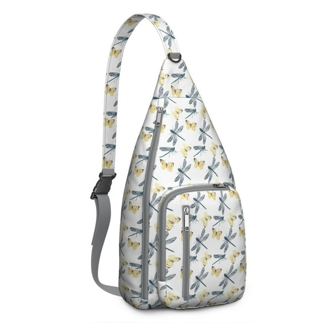 Sac à Bandoulière Motif Papillon - Sac de Poitrine Léger et Résistant aux Déchirures, Sac à Dos à Sangle Ajustable pour Randonnée/camping