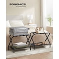 thumbnail image 2 of SONGMICS Portaequipajes, Juego de 2, Soporte para Maleta con Estante de Almacenamiento de Tela, para Habitación de Invitados, Dormitorio, Hotel, Estructura de Acero Plegable, Capacidad para hasta 110, 2 of 5