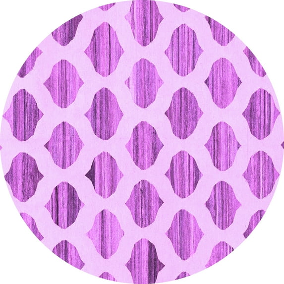 Ahgly Company Indoor Round Solid Purple Modern Area Rugs, 5' Round