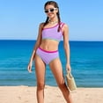thumbnail image 6 of WOYY Girls Athletic Swimsuit One Shoulder Bathing Suit Quick-Dry Bikini Set, Sizes 7-16, 6 of 6