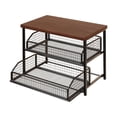 thumbnail image 3 of Coffee Station Organizer Wooden Counter Shelf Iron Storage Rack with Smooth Pull Out Drawer for Kitchen Pantry Use, 3 of 9