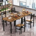 thumbnail image 4 of LinkRomat Small Dining Table Set for 2, Industrial Sturdy Dinette, Space-Saving Kitchen Table Set for Apartment, Living Room, Brown, 4 of 9