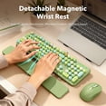 thumbnail image 5 of Wireless Keyboard and Mouse Combo Latte, Retro Round Keycaps, Full Size with Detachable Wrist Rest, 2.4G for PC Mac Windows, 5 of 9