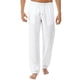 thumbnail image 1 of Pantalones de lino y algodón para hombre Pantalones de yoga de playa casuales con cintura elástica，blanco XXL TUNC Sencillez, 1 of 5