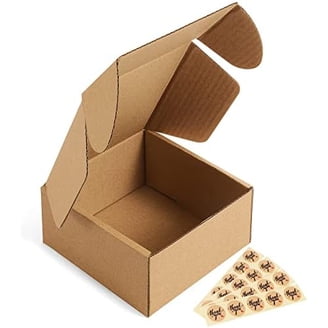 25 Pack Small Shipping Boxes 11x10x2 Inches - Strong Kraft Corrugated Mailers For Small Business, Mailing, Gifts & Storage