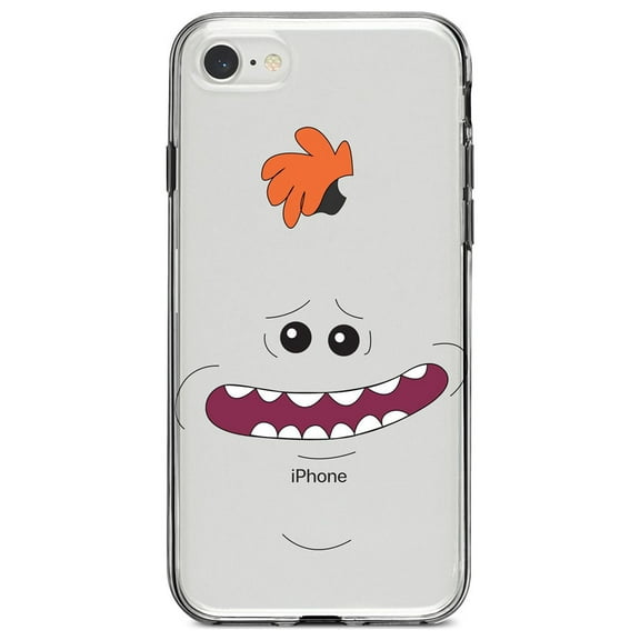 DistinctInk Clear Shockproof Hybrid Case for iPhone 7 8 SE (2020 Model) 4.7" Screen TPU Bumper Acrylic Back Tempered Glass Screen Protector - "Exsistence is Pain" Face