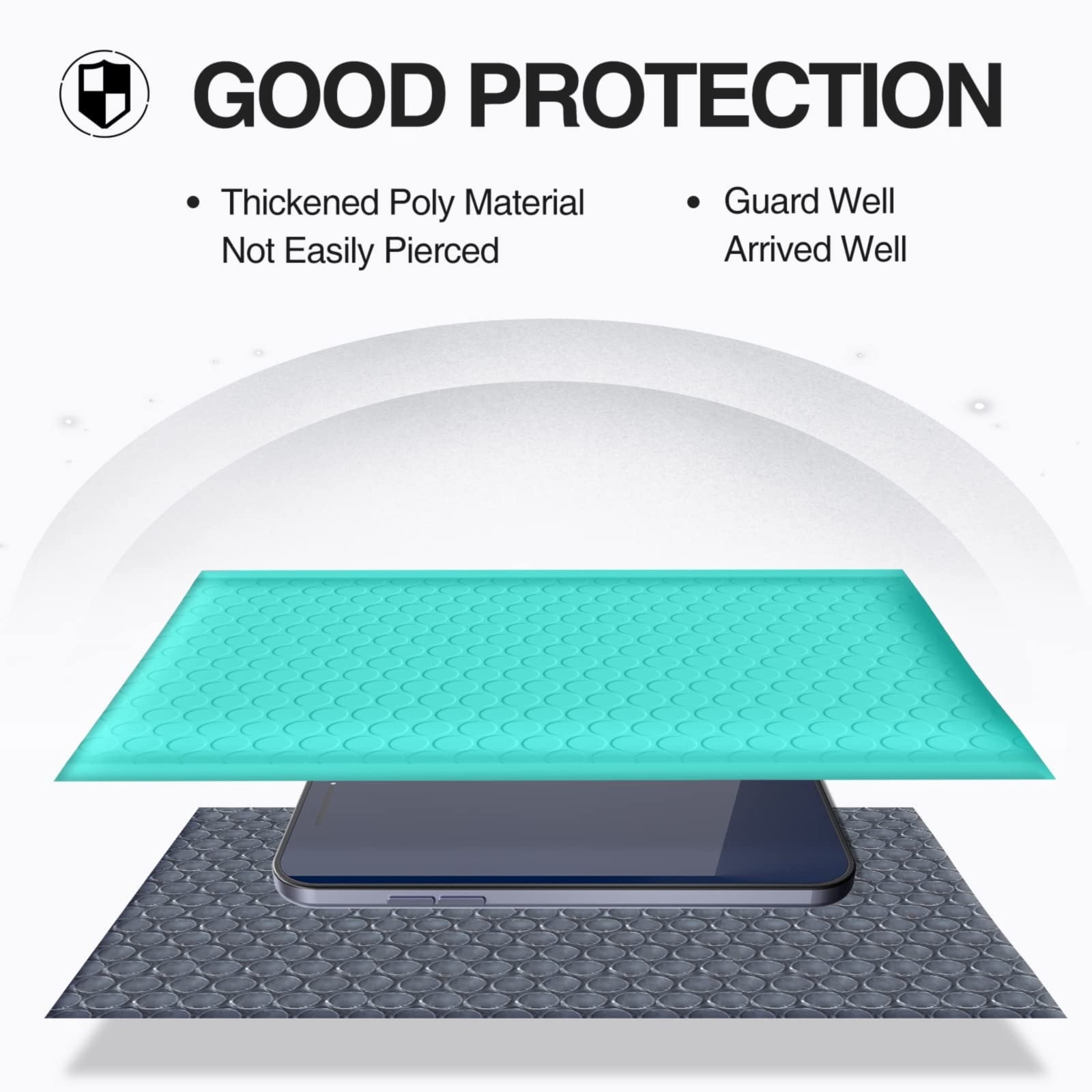 CMrtew Bubble Mailers 12x16 Inch Teal 50 Pack Usable Size 12x15 Inch Poly Padded Envelopes Small Business Mailing Packages Opaque Self Seal Adhesive Waterproof Boutique Shipping Bags for Jewelry