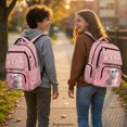 thumbnail image 3 of Chririnla Smooth Zippers School Backpack for Scuola Travel, 600D Polyester Adjustable Padded Straps Daypack, Cat Butterfly Rose Print, 3 of 9
