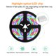 thumbnail image 3 of Inteprter Tira de luces LED de control remoto de 5 m Cinta flexible cortable RGB Modos múltiples Luz LED RGB impermeable Iluminación navideña No.6 Inteprter HA027721-06, 3 of 6