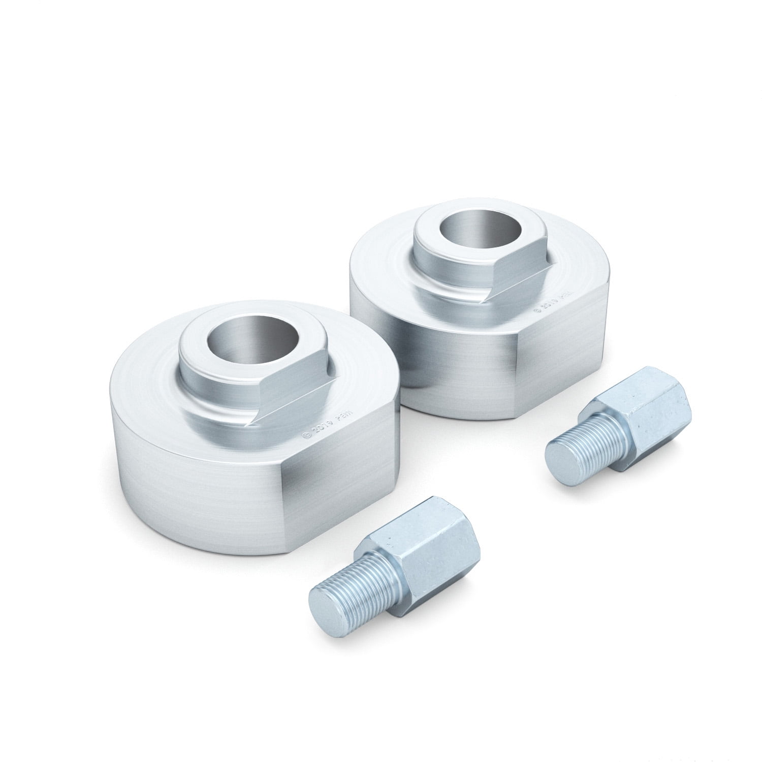 Front Leveling Kit 2 inch Lift, 4WD Vehicle ONLY, Compatible with Ford 1981-1996 F150 F-150, 1981-1996 Bronco, 1983-1996 Ranger, 1991-1994 Explorer - Suspension Lower Strut Aluminum Silver Spacers