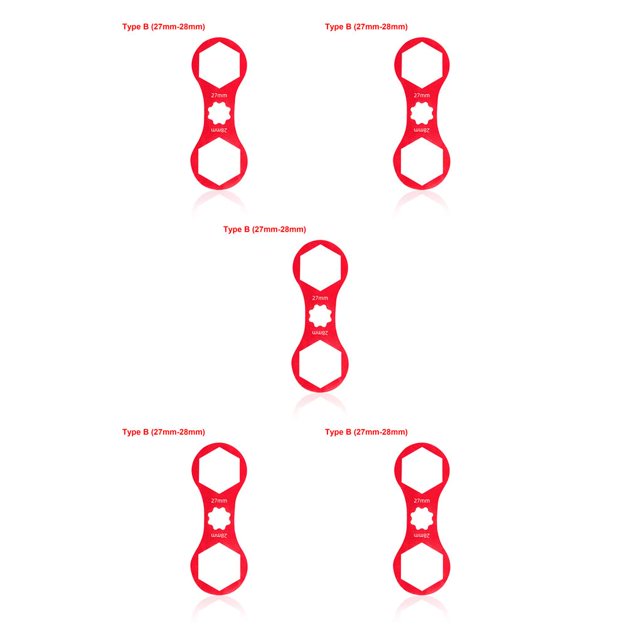 bedienty Bike Repair Tools Front Fork Wrench Aluminum Alloy Repairing Removal Spanner Intended for SUNTOUR XCM/XCR/XCT/RST B red (27mm-28mm) 5Set