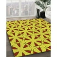 thumbnail image 3 of Ahgly Company Machine Washable Indoor Round Transitional Canary Yellow Area Rugs, 8' Round, 3 of 7