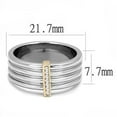 thumbnail image 2 of Two-Tone IP Rose Gold Stainless Steel Ring with Top Grade Crystal in Clear for Women Clear Stone Color Style TK3176 Size 6, 2 of 4