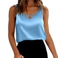 thumbnail image 2 of Bovxnpu Womens Plus Size Tops, Womens Silk Satin Tank Tops V Neck Casual Cami Sleeveless Camisole Blouses Summer Basic Tank Shirt S, 2 of 5