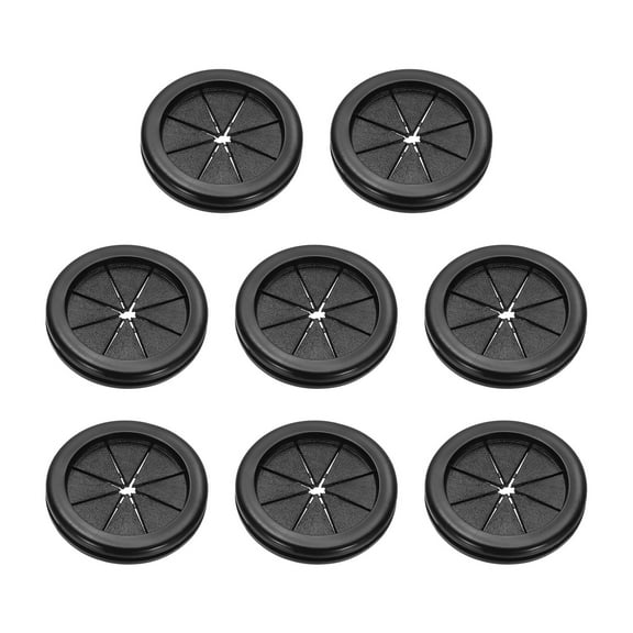 2" Drill Hole Rubber Grommets, 8Pcs Desk Grommet Cable Grommet, Black