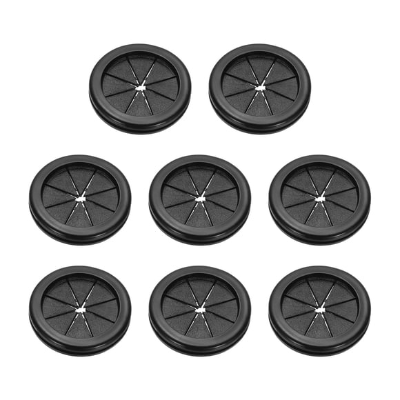2" Drill Hole Rubber Grommets, 8Pcs Desk Grommet Cable Grommet, Black