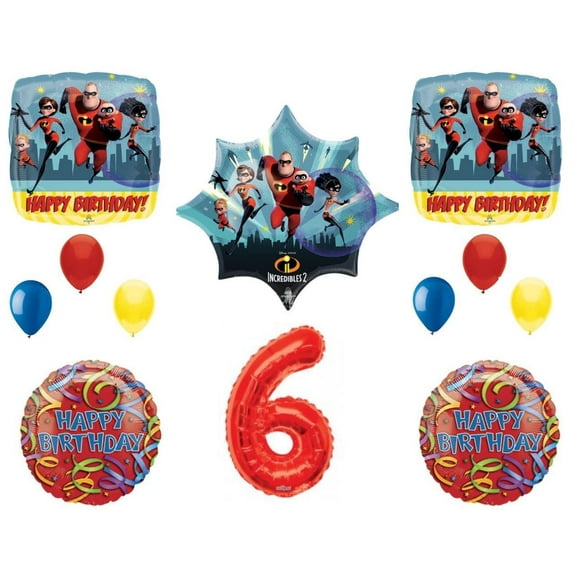 Incredibles 2 6th Birthday Party Balloons Decoration Supplies Movie Sixth