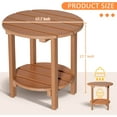 thumbnail image 6 of Nalone HDPE Adirondack Outdoor Side Table, Double Layer With Shelf All Weather Use Patio End Table, Outside Coffee Side End Table, Teak, 6 of 7
