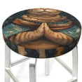 thumbnail image 3 of Balery Surreal Meditating Cat Fundas de asiento para taburete de bar redondo de tela de terciopelo ajustables que protegen de arañazos y manchas para sillas de 14 a 17 pulgadas.-14 inch, 3 of 7