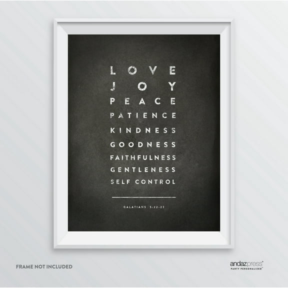 Love Joy Peace Patience Kindness, Galatians 5 22-23  Bible Verses Religious Wall Art, Vintage Chalkboard