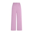 thumbnail image 7 of LEAVINGSUO Dress Pants for Women Business Casual Women's Solid High Waist Hanging Straight Tube Temperament Suit Pants With Pockets Pink S, 7 of 7