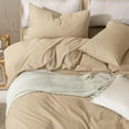 thumbnail image 5 of JOLUSERE 100% Organic Yarn-Dyed Cotton Duvet Cover King Set, 3 Pieces Cotton Bedding Duvet Cover,Ultra Soft & Fade Resistant,Khaki, 5 of 14