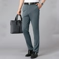 thumbnail image 2 of YOTMKGDO Work Pants for Men, Dress Pants Men, Male Casual Solid Slim Suit Pants Zipper Fly Pocket Straight Pants Trousers, Grey 34, 2 of 6