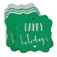 thumbnail image 3 of Inkdotpot Real Silver Foil Happy Holiday Tags Favor Bracket Shape Hang Pack Of 100 Paper Tags, 3 of 6