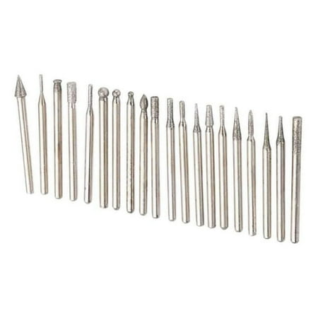 

Mnycxen 20 pcs 3 Handle Set Diamond Grinding Head Grinding Needle Packing Box Diamond