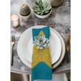 thumbnail image 2 of Starfish Mandalas Cloth Napkins Set of 8 Reusable Dinner Napkins, Boho Modern Orange Blue Stripe Cocktail Napkin Washable Table Napkins for Wedding/Holiday Party/Baby Shower 20"x20", 2 of 7