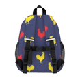 thumbnail image 3 of Rooster and Silhouette Blue Pattern Backpack for School, Cute School Bag with Adjustable Shoulder Straps and Padded Back, 15"x11.42"x5.5", 3 of 5