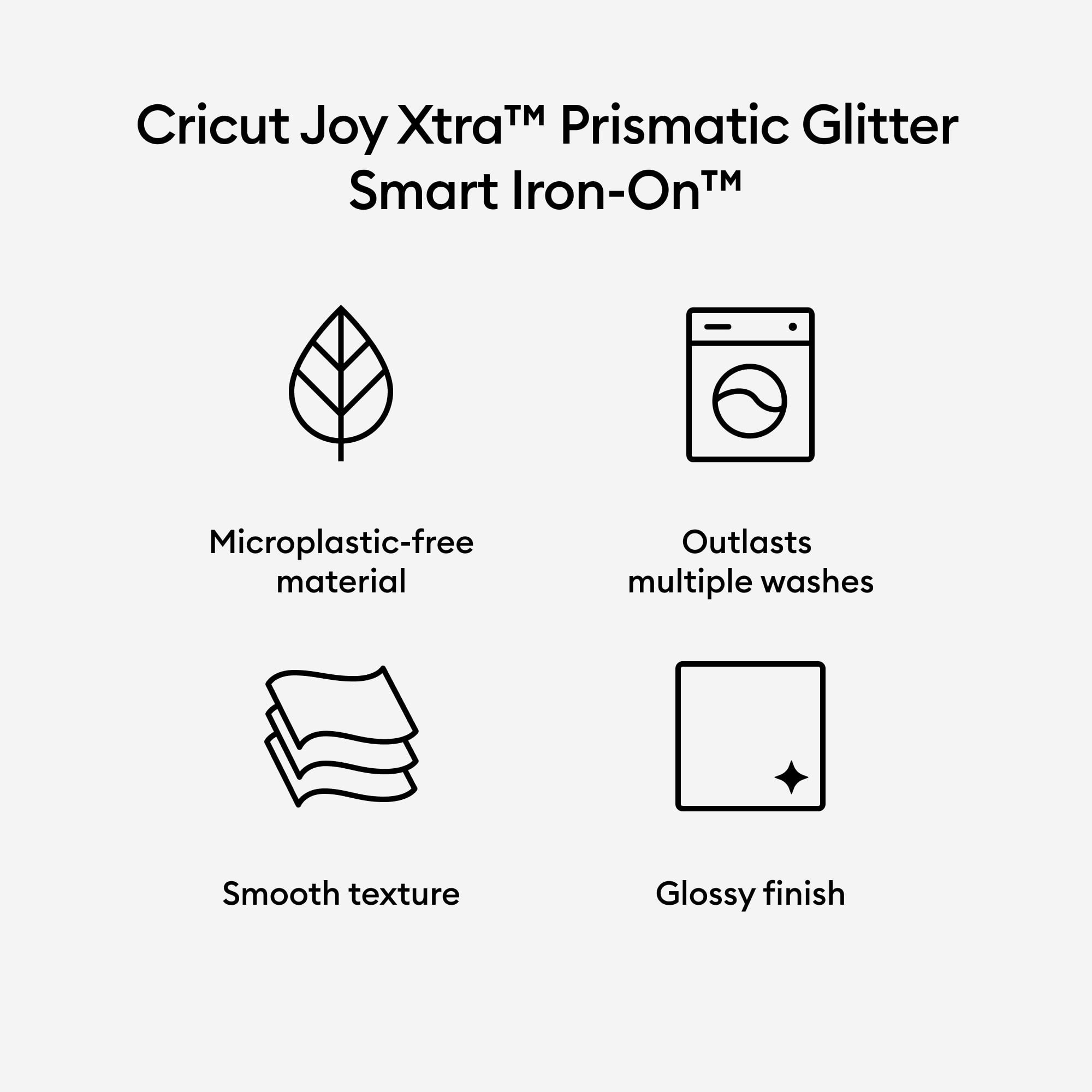 Cricut Joy Xtra Smart Iron-On Vinyl Prismatic Glitter (19 in), 9.5" x 19"