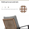 thumbnail image 2 of LAUSAINT HOME 3 Pieces Patio Outdoor Furniture Set with 2-Tier Coffee Table, PE Wicker Swivel & Rocking Chairs with Gray Cushions for Garden, 2 of 8