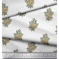thumbnail image 3 of Soimoi Modal Satin Fabric Leaves & Floral Block Print Sewing Fabric Yard 42 Inch Wide, 3 of 3