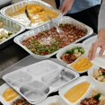 thumbnail image 4 of MasteelfCA 1Pc Stainless Steel Divided Plate Rectangular 4 Sections Food Serving Tray, 4 of 8