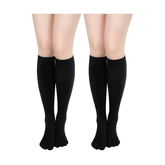 ZC 2 Pairs Flip Flop Socks for Women Split Toe Tabi Japanese Socks Men Women Casual Sandal Split Long Stockings