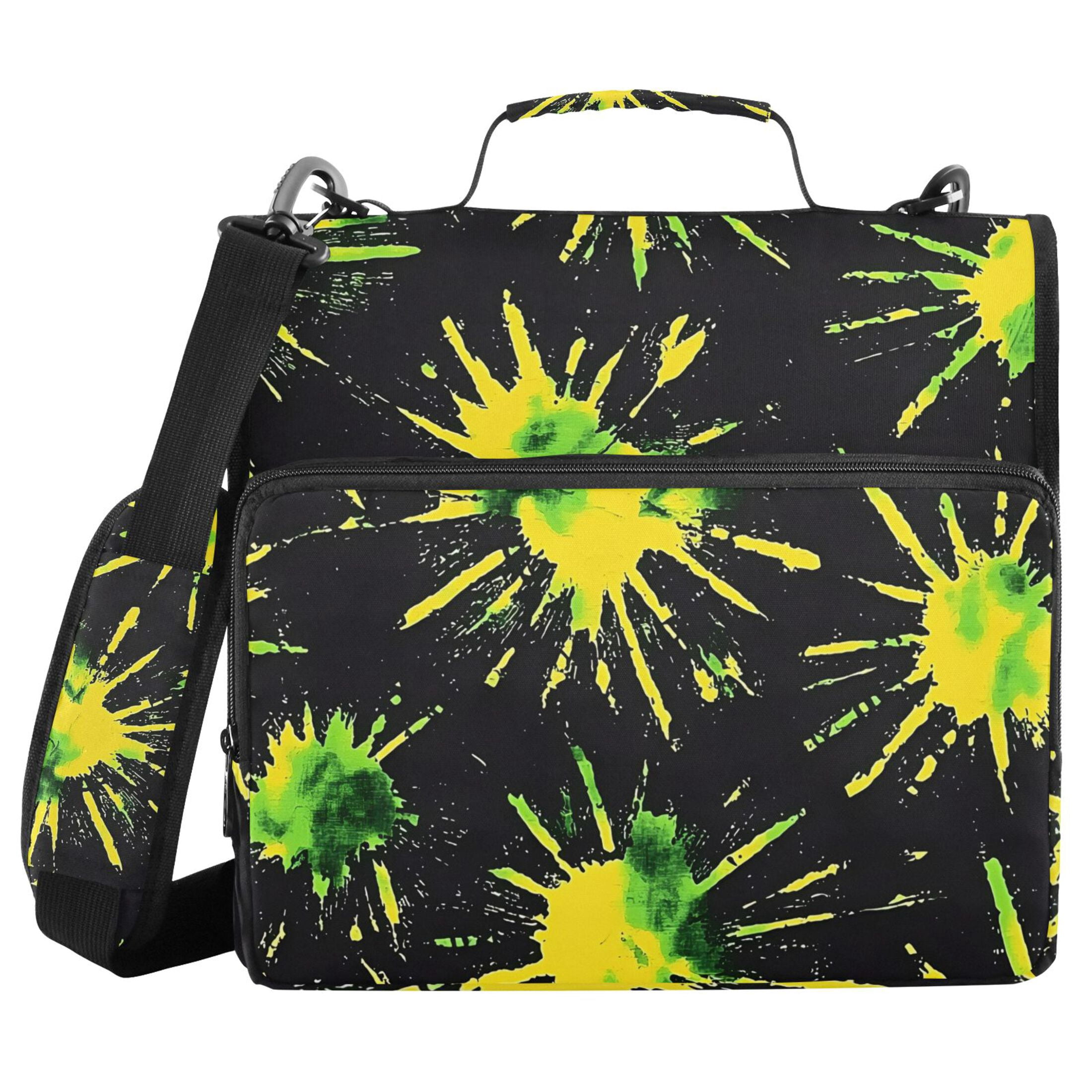 ALAZA Zipper Binder Art Tie-dye Yellow 3 Ring Trapper Keeper File Folder Organizer Bag