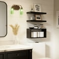 thumbnail image 2 of Juego de 3 estantes de pared RICHER HOUSE negros para baño y dormitorio, 2 of 7