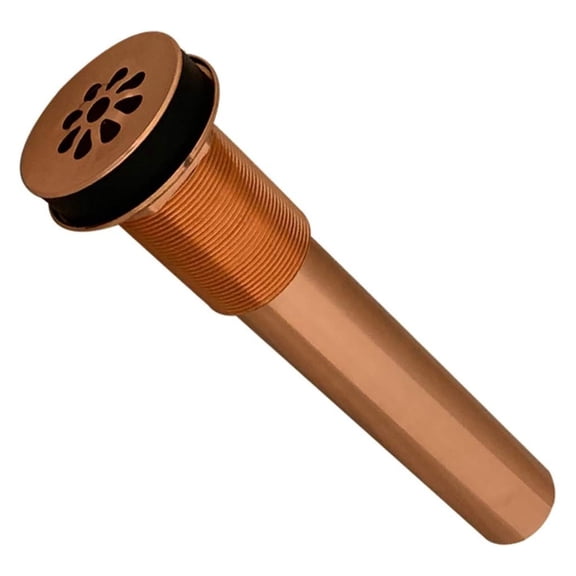 Gexandy D-207PC 1.5-Inch Non-Overflow Grid Bathroom Sink Drain, Polished Coppe