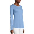 thumbnail image 2 of Hanes Womens Sport Cool DRI Performance Long-Sleeve T-Shirt, 2XL, Light Blue, 2 of 2